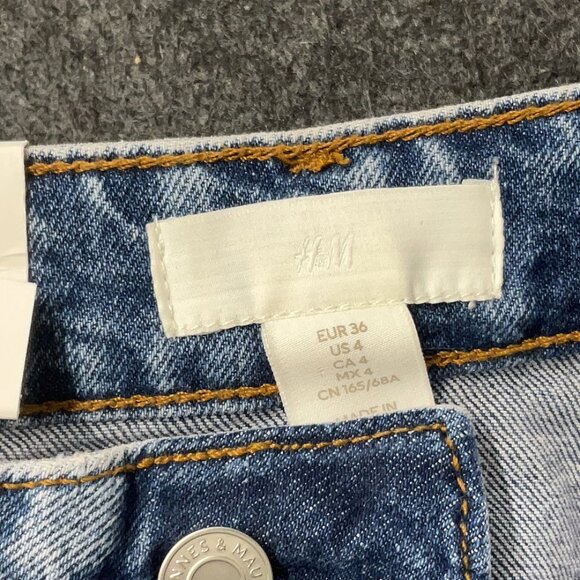 H&M Comfort Stretch Mom Jeans High Waist Ankle Length Nwt - Picture 4 of 7